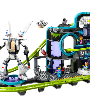 Achterbahn mit Roboter-Mech